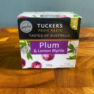 Tucker's Plum Fruit Paste with Lemon Myrtle - 2 x 60g resealable pots