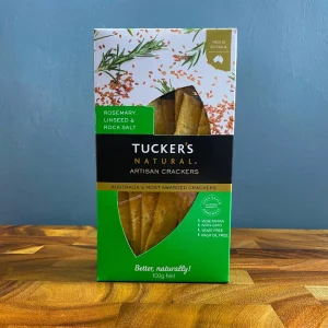 Tucker's Natural Artisan Crackers with Rosemary, Linseed and Rock Salt