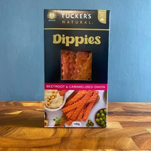 Tucker's Natural Dippies with Beetroot and Caramelised Onion