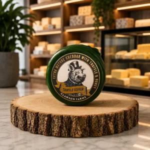 Long Clawson Truffle Seeker Extra Mature Cheddar Wax truckle with Truffle and Honey 150g