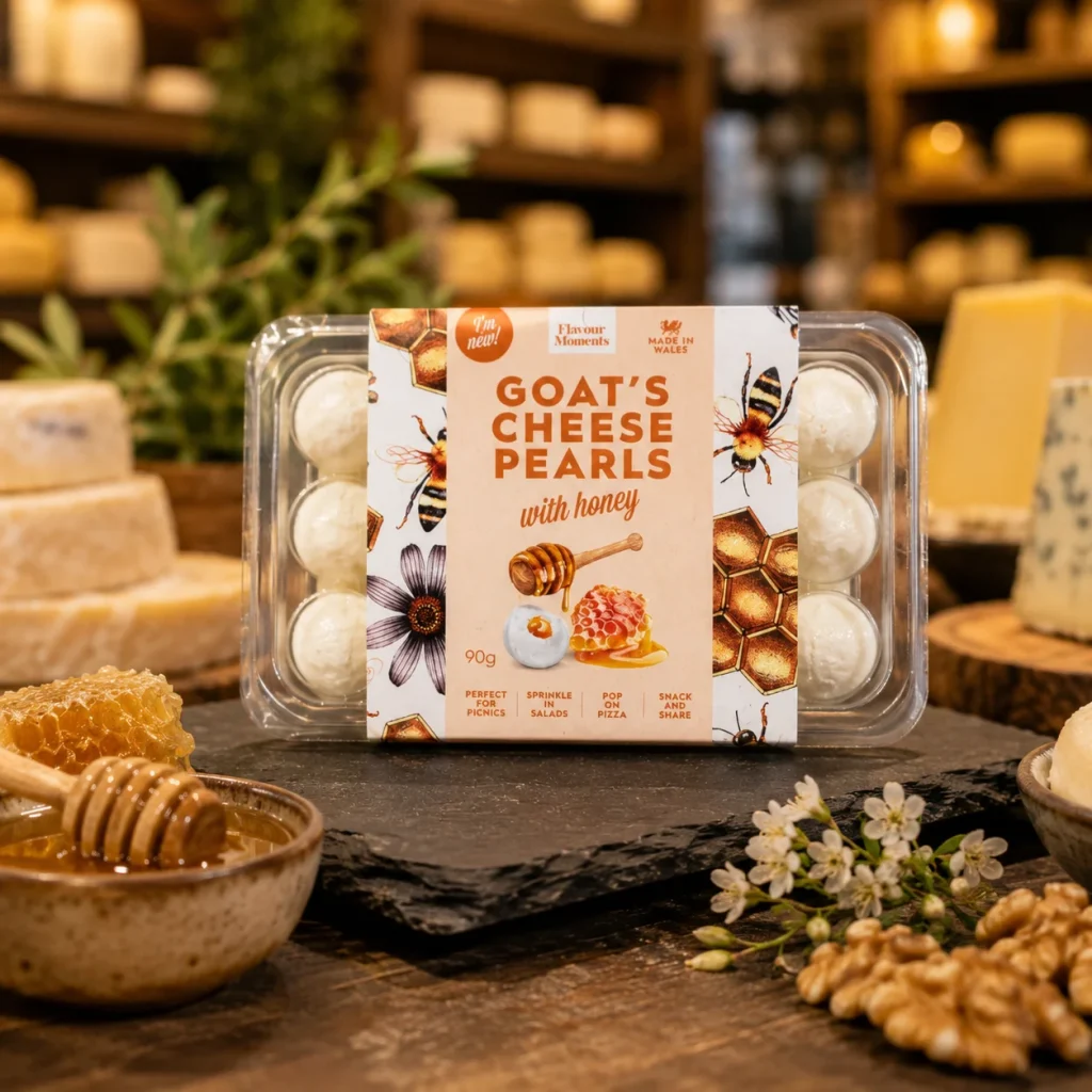 Goats’ Cheese Pearls with Honey 90g
