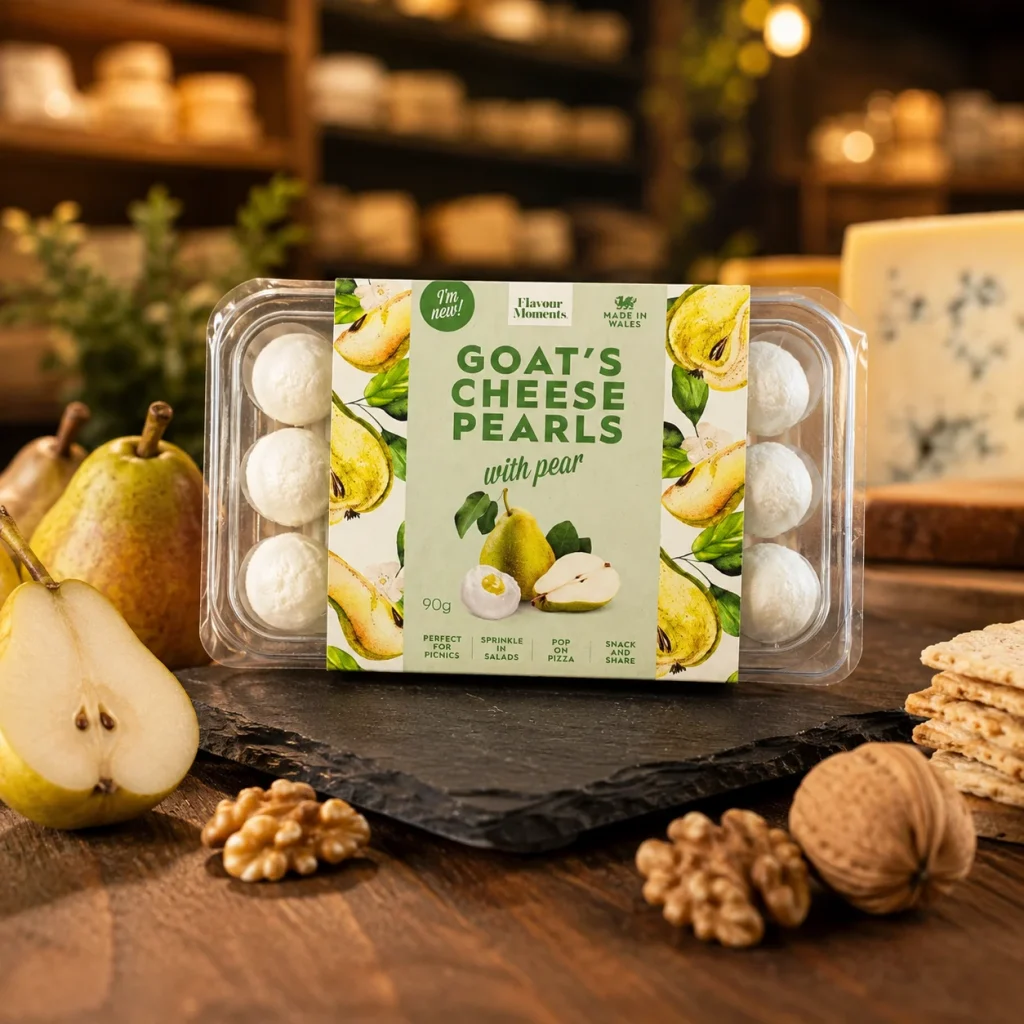 Goats’ Cheese Pearls with Pear 90g
